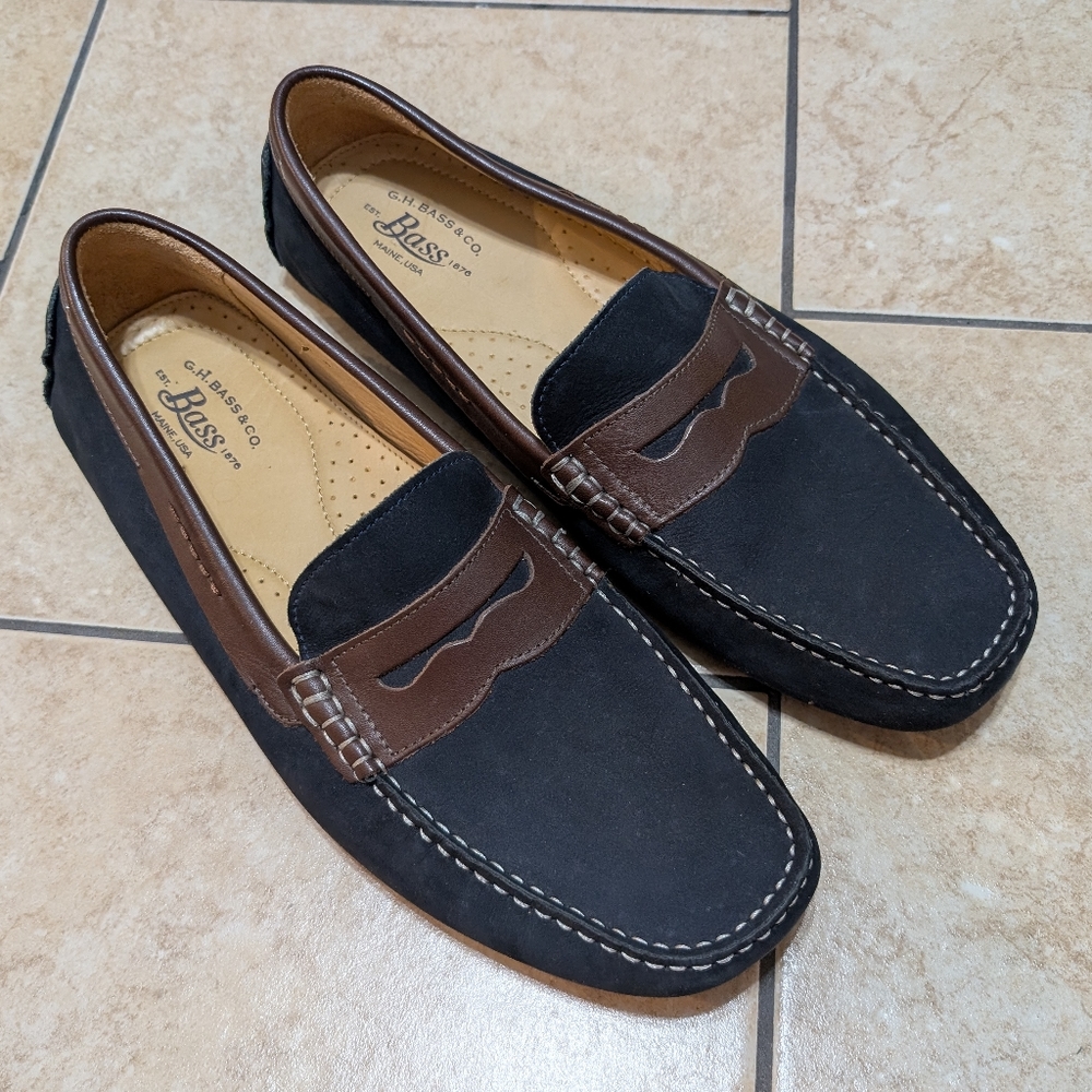 G.H. Bass & Co. Blue Suede Monte Drivers